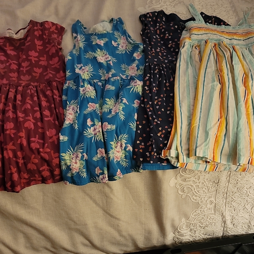 x4 Carter's Vibrant Kids Dress Collection, Size 7